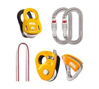 Petzl - Set di carrucole e bloccaggi - Kit Crevasse Rescue in Alluminio - Arancione