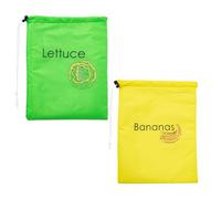 Peufcmi 2 sacchetti per banane per frigorifero, 35 x 28 cm, gialli, con coulisse, riutilizzabili, per conservare alimenti freschi più a lungo, borsa termica extra lunga per frutta e verdura