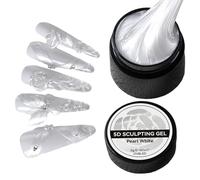 Peufcmi Gel Unghie 3D | Perla Bianco Gel Modellazione 3D per Decorazione Unghie - Prodotti Manicure Non Stick per Fiori Scultura Extension | Progettazione Estensione