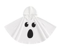 Peufcmi Poncho Fantasma Per Bambini Piccoli | Costume di Halloween con Cappuccio,Travestimento Spettrale per Giochi di Ruolo e Feste a Tema,Completo per Spettacoli e Asilo con Tema Halloween