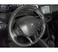 PEUGEOT 208 COPRI VOLANTE coprivolante VERA PELLE pelle NERA CUCITURE GRIGIE