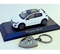 Peugeot 208 GT 2024, Bianco, NOREV 1:43, Con Portachiavi