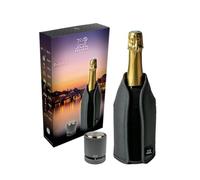 PEUGEOT - Bubbles Gift Set - Grey Heather Frizz Chiller + Line Carbon Champagne Stopper - Raffreddare champagne in 20 minuti - Sigillare e conservare bottiglie aperte ermetiche