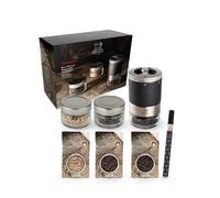 PEUGEOT - Macinapepe Maestro - Macinapepe da 10 cm con regolazione U'Select - 3 grani di pepe premium, 3 fiale vuote intercambiabili, feltro - Made in France - Legno PEFC e acciaio inossidabile -