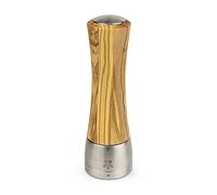 PEUGEOT - Macinasale Madras u'Select 21 cm - 6 gradi di macinazione preimpostati - Innovativa macina Zirlion per sale fine polvere - Realizzato in legno d'ulivo certificato PEFC e acciaio inossidabile