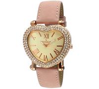 Peugeot, orologio da donna, a forma di cuore, in oro rosa e cristallo