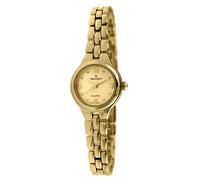 Peugeot Orologio da polso da donna, rotondo, con cinturino a maglie, Oro, Classico