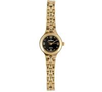 Peugeot Orologio da polso da donna, rotondo, con cinturino a maglie, Oro/nero., Bracciale
