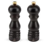 PEUGEOT - Paris u'Select 18 cm Pepper and Salt Mill Set - 6 predefined Grind Settings - Powdered Salt Innovation, Zirlion Mechanism - PEFC Certified Wood - Made in France - Chocolate Finish