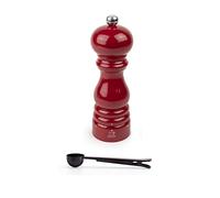 Peugeot Paris u'Select 7-inch Salt Mill Gift Set, Passion Red - With Stainless Steel Spice Scoop/Bag Clip