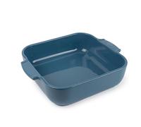 PEUGEOT - Pirofila quadrata in ceramica - 28 cm (manici inclusi) x 23,7 x 7,2 cm - Capacità: 2,7 L - Garanzia 10 anni - Made in France - Colore azzurro