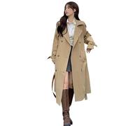 Peuignao Trench Donna Primaverile Lungo Giacca a Vento Giubbino Antivento Giubbotto Antivento Donna Long Giaccone Cappotto Trench Coat Trenche Women Trenchcoat Lungo Donn Eleganti Caqui M