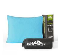 PEUJEW Piccolo cuscino in memory foam triturato, cuscino da campeggio, cuscino da viaggio - comprimibile medio rigido, copertura traspirante, ideale per zaino in spalla, escursionismo, aereo e auto