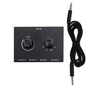 Peukerty Interruttore audio a 4 porte, commutatore audio da 3,5 mm, selettore audio AUX stereo, 4 ingressi 1 uscita/1 ingresso 4 uscite audio Switcher Box