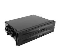Peukerty Tasca universale per radio DIN per auto, tasca per radio CD, porta bevande, colore nero