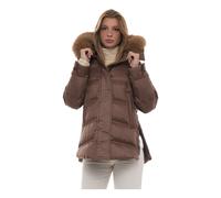 Peuterey, ,Jackets ,Donna ,Marrone ,L Giacca trapuntata con collo in pelliccia removibile