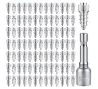 PEUTIER 100pz Prigionieri per Pneumatici da Avvitare, 6x15mm Chiodi per Pneumatici Neve con Strumento di Installazione per Auto Motociclette Camion Biciclette Stivali ATV SUV Accessori per Auto