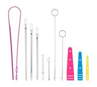 PEUTIER 11 Pezzi di Set di Strumenti per Infilare Cordoncini, Infila Cordoncini Flessibili Ganci per Tornire in Metallo Clip Elastiche per Giacche in Tessuto Felpe con Cappuccio Maglioni Pantaloni