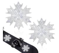PEUTIER 2 Pezzi Snowboard Stomp Pad, 3D Trasparenti Cuscinetti per Stomp con Fiocchi di Neve Antiscivolo Tappetino Snowboard Spike Cuscinetto per Stomp per Inverno Neve Ghiaccio Sci Accessori