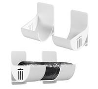 PEUTIER 4 Pezzi Supporto per Sacco della Spazzatura, Senza Punzoni Dispenser Sacchi della Spazzatura Montaggio a Parete Supporto Spazzatura Plastica per Casa Cucina Armadietto Organizzazione (Bianco)