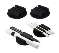 PEUTIER 4pz Portapenne Adesivo, Set Portapenne in Silicone Porta pennarelli per Scrivania e Altre Superfici Piane Ufficio Casa Scuola Forniture per Studenti (Nero)