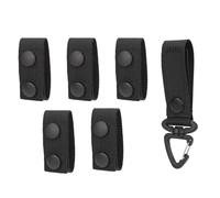 PEUTIER 5pz Fermacintura per Cintura di Servizio & 1pz Clip Chiave, Fermacintura in Nylon con Doppi Bottoni Passante per Cintura per Forze Dell'Ordine Adatti per 5,08-6,35cm con Passante per Cintura