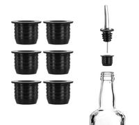 PEUTIER 6 Pezzi Adattatori Versatori Liquidi, Adatti a Grandi Bottiglie di Liquore e Bottiglie di Olio d'Oliva Fino a 25mm Collo Converte Qualsiasi Beccuccio in Un Grande Beccuccio Versatore