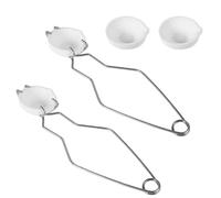 PEUTIER Kit Crogiolo da 6 Pezzi, con 4 Crogioli Piccoli al Quarzo e 2 Pinze per Crogiolo Crogioli per la Fusione del Metallo per la Raffinazione della Fusione di Oro Argento Alluminio Rame Ottone