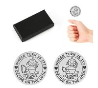 PEUTIER Moneta per la Decisione dei Genitori, 3cm Regalo per Neonati Doppia Faccia Moneta per Prendere Decisioni Moneta per Il Turno della Mamma e del papà per Regali di Gravidanza con Scatola Regalo