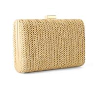PEUTIER Pochette di Paglia, Borsette Estive Intrecciate per Donna con Lunga Catena Elegante Borsa da Spiaggia Color Marrone Chiaro per Donna Ideale Come Regalo per Madre Figlia Amica Amante