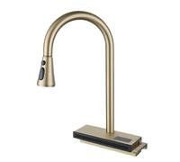 PEVAVFZMMY Miscelatore for lavello da cucina for foro singolo, beccuccio estraibile, soffione for doccetta, miscelatore for acqua calda e fredda rubinetto(Gold)