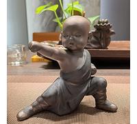 Pevfeciy Kung Fu - Statuetta di Buddha in ceramica, per soggiorno, camera da letto, balcone