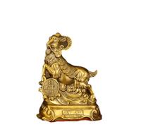 Pevfeciy Statua di Capra in Ottone Feng Shui Simbolo Fortunato della Decorazione Domestica dell'ufficio della Borsa rappresenta la Fortuna della ricchezza della Carriera,28cm