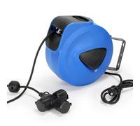 Peviasot Avvolgicavo automatico, 20 m + 1,5 m, con connettore a 3 scomparti, girevole a 180°, avvolgitubo, avvolgitubo, montaggio a parete