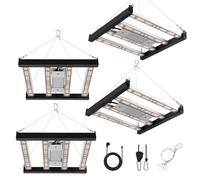 Peviasot Lampada a LED per piante, 150 W, a spettro completo, dimmerabile, lampada per la crescita di verdure, fiori, piante d'appartamento, idroponica, tenda da giardino, 4 pezzi