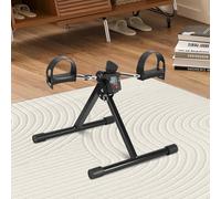 Peviasot Mini cyclette pieghevole, silenziosa per gambe e braccia con display LCD, resistenza regolabile, versione compatta, ideale per anziani, riabilitazione e casa (nero)