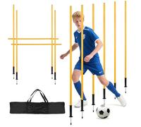 Peviasot Slalom Poles 6 - Set di aste da calcio orizzontali 2, 180 cm Slalom con piuma, aste agilità, accessori per l'allenamento di coordinazione per cani