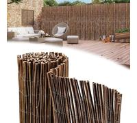 Peviasot Tappetino in vimini, 90 x 300 cm, Ø 6-13 mm, frangivista naturale, per giardino, balcone e terrazza, protezione dal vento e dal sole, per balconi, montaggio flessibile, marrone