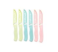 Pevlkawr 6 Pezzi Coltelli Ceramica, Set Coltelli Da Cucina, Coltello Ceramica Con Lama Da 10cm, Con Copertura Protettiva, Per Tagliare Frutta, Verdura, Pane