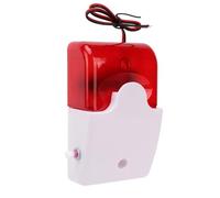 Pevlkawr Indicatore di avvertimento di sicurezza sirena allarme 220v sirena stroboscopica cablata allarme luminoso suono esterno luce flash rosso per sistema di sicurezza domestica