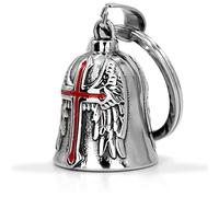 PEVRUAY Campanella per Moto, Campana CigaMaTe, Portachiavi Guardian Bell, Portafortuna in Acciaio Inox