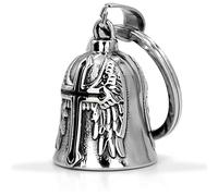 PEVRUAY Campanella Portafortuna Moto, Angelo Custode Motociclista, con Anello Appeso, per Auto Elettriche, Biciclette, Moto