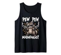 Pew e Pew Madafakas Atteggiamento Racoon Gergo umoristico della Pistola Canotta