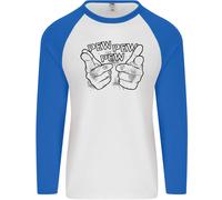 Pew Pew Pew Mani Divertenti Lightsabre Sci-Fi Uomo L/S Maglietta Baseball