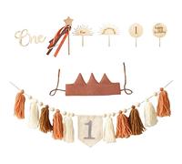 Pewell Banner per primo compleanno con seggiolone | ghirlanda in tulle per feste a tema bandiera per primo compleanno - decorazioni per feste per 1° compleanno per neonati e ragazzi