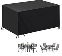 PEWFBS Copertura rettangolare per mobili da giardino, 130 x 70 x 95 cm, impermeabile, resistente, tessuto Oxford 420D, copertura per tavolo e sedie da patio, anti-UV, per esterni