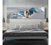 PEWFBS Quadro moderno di lusso nordico astratto geometrico da parete per camera da letto, poster su tela, opera d'arte per soggiorno (65x195 cm/senza cornice)