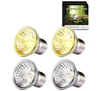 PewinGo 50W*4 Lampadine Tartarughe, Lampadine Rettile e Anfibio per Lampada Calore, E27 UVA UVB per Tartaruga, Serpente, Lucertola, Camaleonte ECC