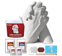 PewinGo Kit Calco Mani Coppia, Alginato e Gesso per Stampi, Regali per Lui, Regali per Lei, Scultura Mani Coppia