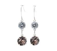 pewterhooter London Collection, orecchini pendenti da donna in argento Sterling 925 (diamante bianco, rosa vintage)